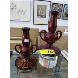 2 "Rouge Royale" Carlton Ware candle sticks