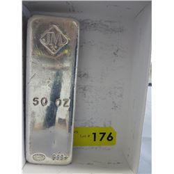 50 Ounce .999  Pure Silver Johnson Matthey Bar