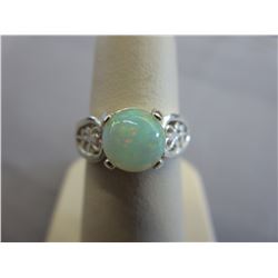 1.48 Carat Opal Solitaire Custom made Ring