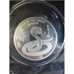 6 x 2013 Year of the Snake Silver Rounds