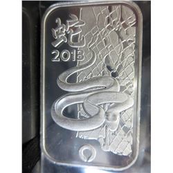 2013 Year of the Snake Silver Bar