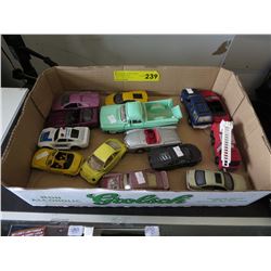 Box of scale model toy cars