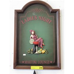 "Ladies Night - Martini Lounge" wall plaque