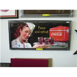 Framed print: "Coca-Cola - Pause & Refresh"