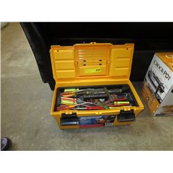 Plastic tool box & contents