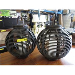 2 Large patio lanterns with candles - used
