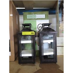 2 New iron lanterns & a down light wall mount