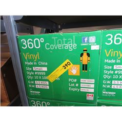 NEW - Case of vinyl gloves - Size Small