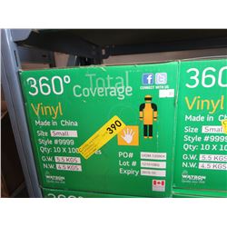 NEW - Case of vinyl gloves - Size Small