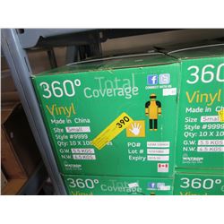 NEW - Case of vinyl gloves - Size Small