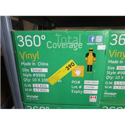 NEW - Case of vinyl gloves - Size Small