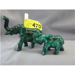 2 Malachite elephants