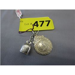 Vintage sterling medal & charm