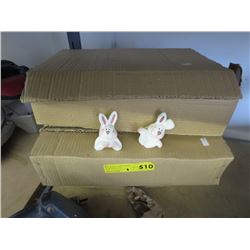 3 Boxes of pottery rabbit heads
