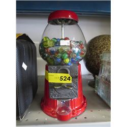 Gumball machine filled with glass marbles