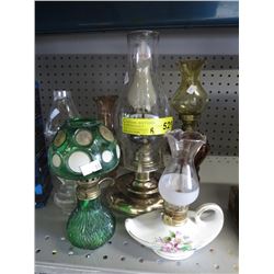 8 Oil lamps - many vintage