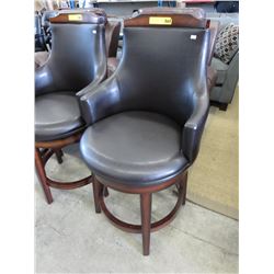 NEW - Swivel leather pub stool-24" seat