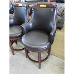 NEW - Swivel leather pub stool-24" seat