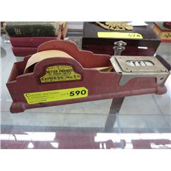 Vintage cast metal packing tape dispenser