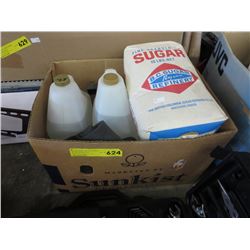 30 lbs of sugar and 2 containers of white vinegar