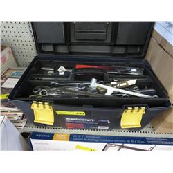 Plastic tool box & contents
