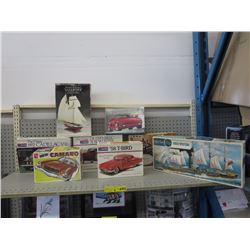 8 Vintage car & ship models