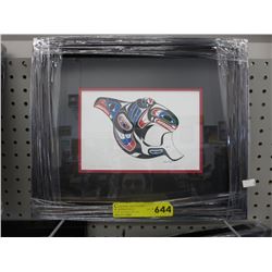 Framed Richard Shorty print "Killer Whale Design"