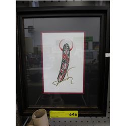 Framed Richard Shorty print "Feather"