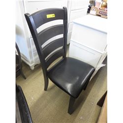 2 x NEW Wood Dining Chairs with Leather Seats