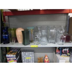 18 Vases, mostly glass, approx. count
