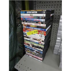 60 DVDs, approx. count