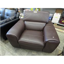 NEW - Brown Leather Chair with Adjustable Back
