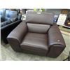Image 1 : NEW - Brown Leather Chair with Adjustable Back
