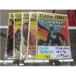 5 "Classic Comics" comic books