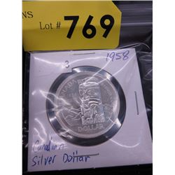 1958 Canadian Silver $1 coin - .800 Silver
