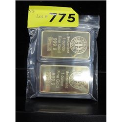 2 Gold plated art bars - Argor Suisse