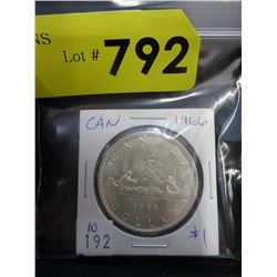 1966 Canadian Silver Dollar