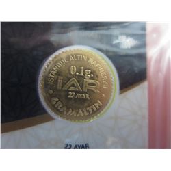 .10 Gram Turkish Mint 91.60% Gold coin