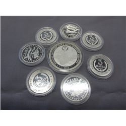 8 Silver Clad Russian Army motif coins