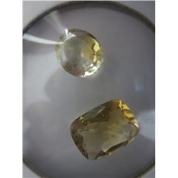 2 Large faceted Citrine gemstones