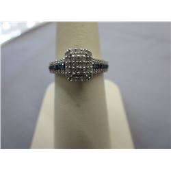 Ladies Blue & White Diamond cocktail ring