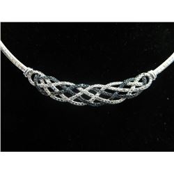 Blue & White Diamond Frontal Twist Necklace
