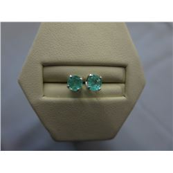 19.52 CT New South American Emerald Stud Earrings