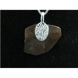 46.50 CT Ammolite pendant w/Sterling Silver chain
