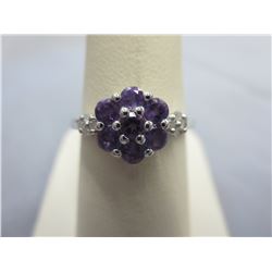 Amethyst Cocktail Ring set with 8 Diamonds