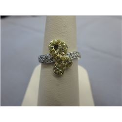 Genuine Yellow & White Diamond dinner ring