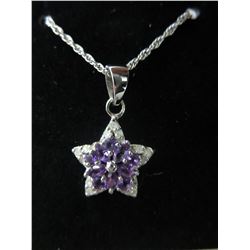 Silver Star Amethyst necklace