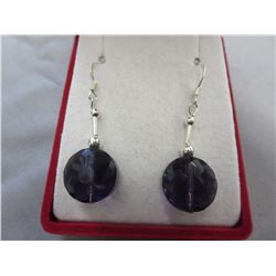 Brand new  - French hook Amethyst dangle earrings