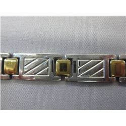 2-Tone Stainless Steel & gold clad Man's bracelet