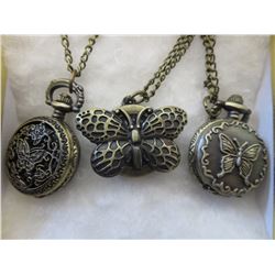 3 Working bronze Ladies Pocket Watches